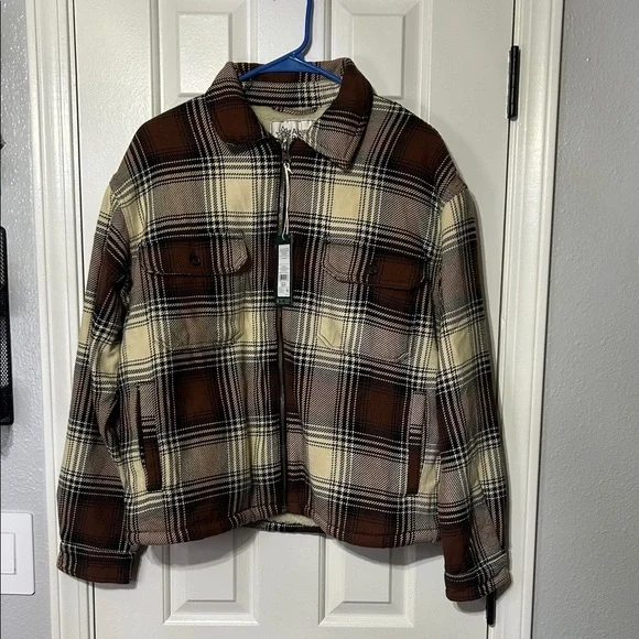 Alpine Design Plaid Jacket in Brown and Cream - Picture 2 of 6